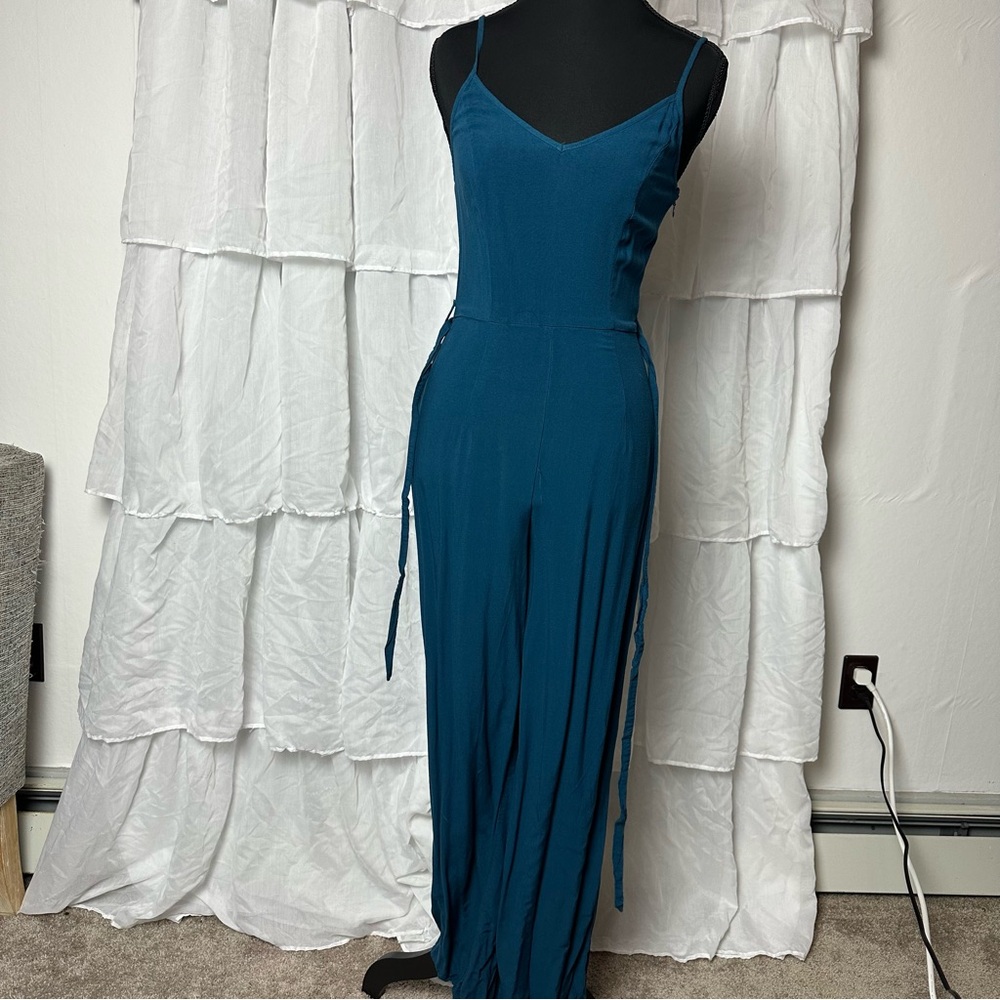 Forever 21 Teal Spaghetti Strap Jumpsuit